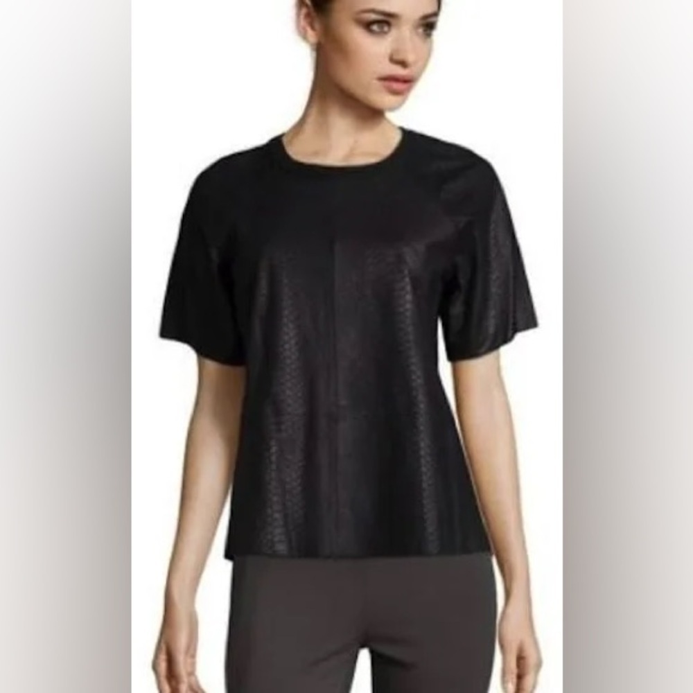 Vince black leather top